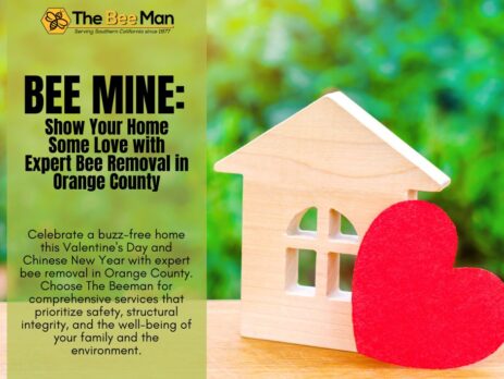 image-of-a-house-with-a-red-heart-blog-title-Bee-Mine-Show-Your-Home-Some-Love-with-Expert-Bee-Removal-in-Orange-County