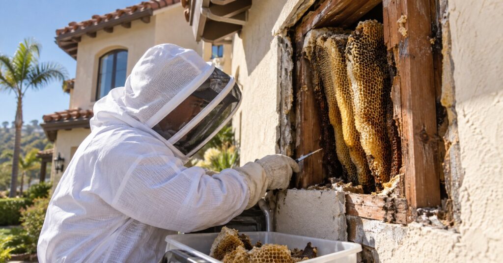 Honeycomb-removal-from-a-wall-cavity-at-an-Orange-County-home-website